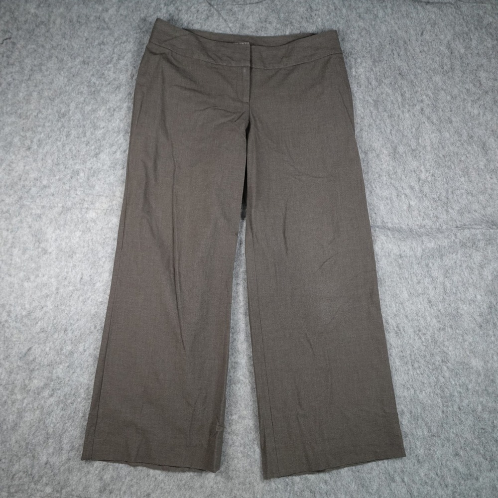 J Jill Pants Women 12 Petite Brown Stretch Wide Leg Trouser Career Office